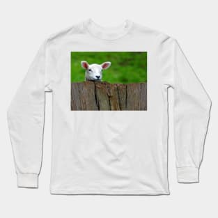cute Lamb hiding Long Sleeve T-Shirt